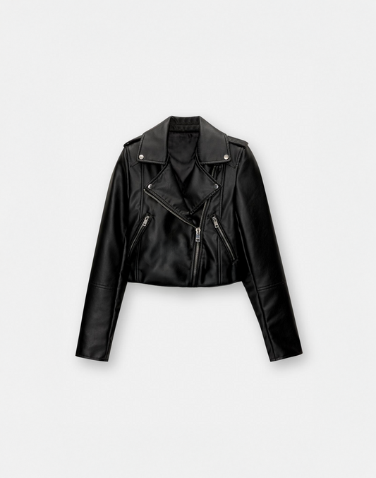 Faux leather biker jacket